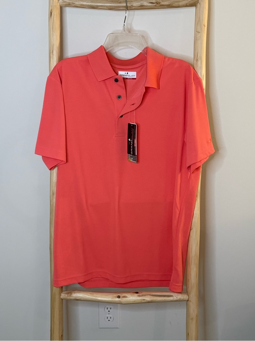Grand Slam Men’s Coral-Red Performance Polo
